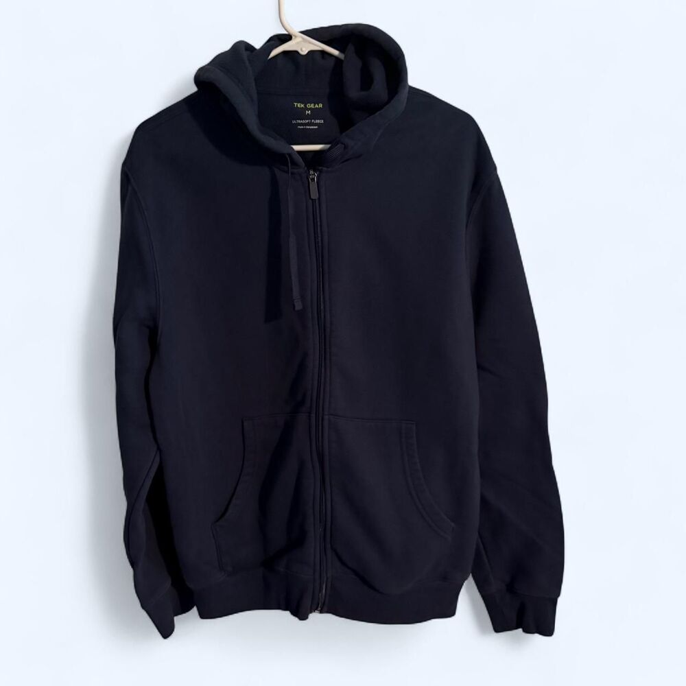 Tek Gear Navy Blue Full Zip Hoodie Ultrasoft Fleece Men's Medium